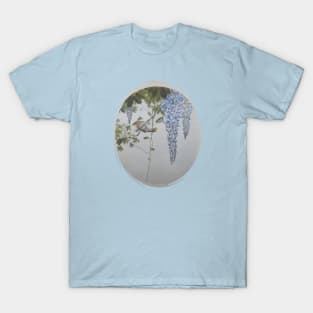 Robin in Wisteria Vine Vector Art T-Shirt